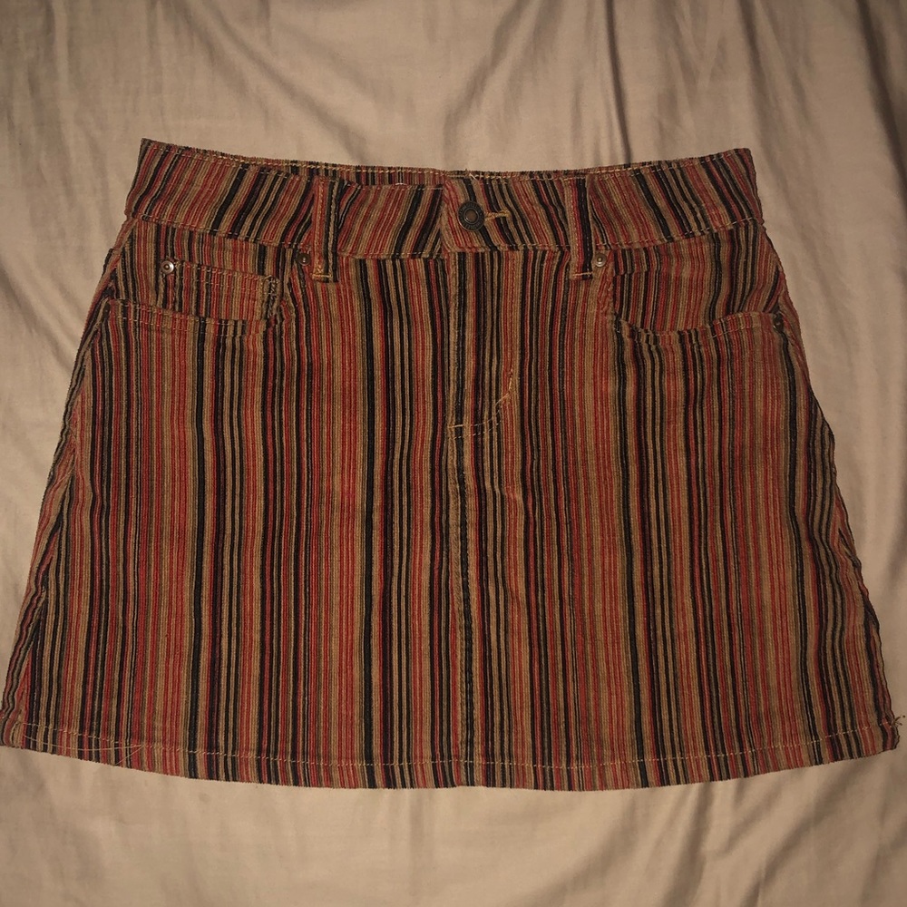 Striped Corduroy Skirt